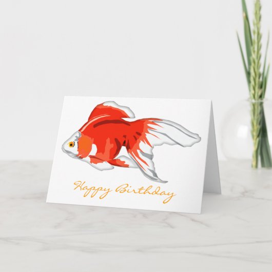 Gorgeous Orange Goldfish Geburtstag Karte (Vorderseite)