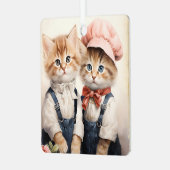 Gorgeous Orange Kitten Couple Christmas  Ornament Aus Metall (Vorderseite links)