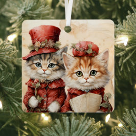 Gorgeous Orange Kitten Couple Christmas Ornament Aus Metall