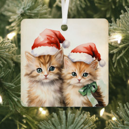 Gorgeous Orange Kitten Couple Christmas  Ornament Aus Metall