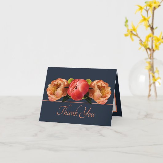 Gorgeous Orange Red Peony Floral Bouquet Vielen Da Karte (Gelbe Blume)