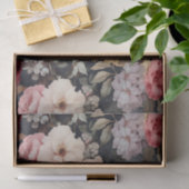 Gorgeous Painted Flowers on a Dark Background Seidenpapier (Geschenk)