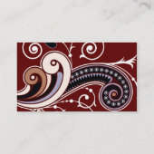 Gorgeous Paisley Floral Swirl Muster Visitenkarte (Rückseite)