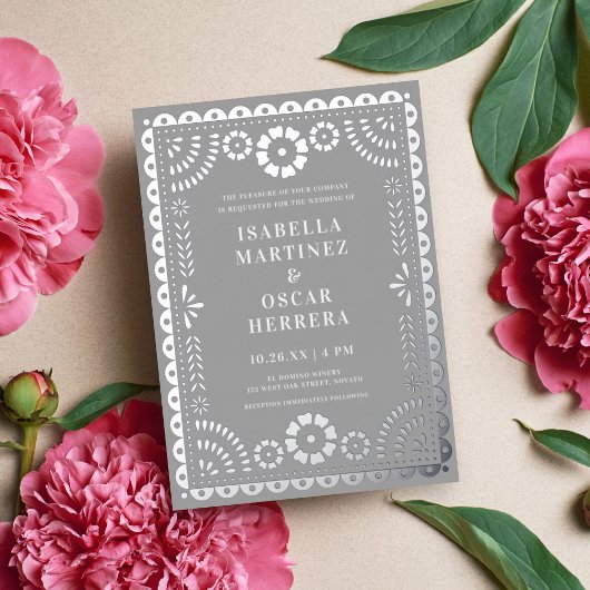 Gorgeous Papel Picado Boda Wedding REAL Folieneinladung