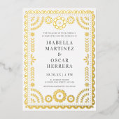 Gorgeous Papel Picado Boda Wedding REAL Folieneinladung (Vorderseite)