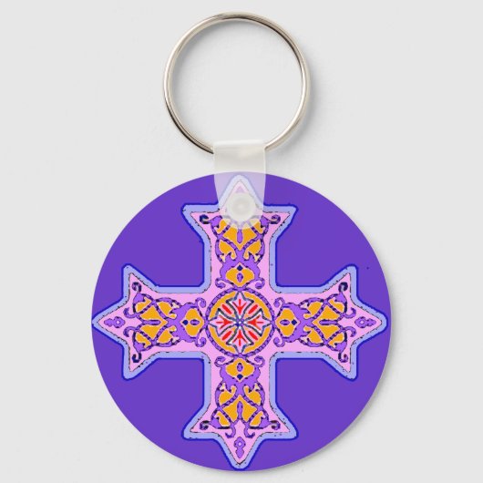 Gorgeous Pastel Coptic Cross Schlüsselanhänger (Vorderseite)