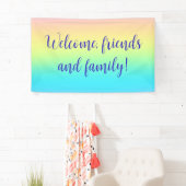 Gorgeous Pastel Rainbow Gradient Wedding Banner (Insitu)