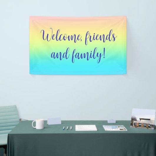 Gorgeous Pastel Rainbow Gradient Wedding Banner (Messeveranstaltung)
