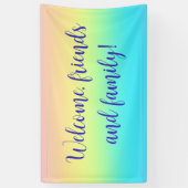 Gorgeous Pastel Rainbow Gradient Wedding Banner (Vertikal)