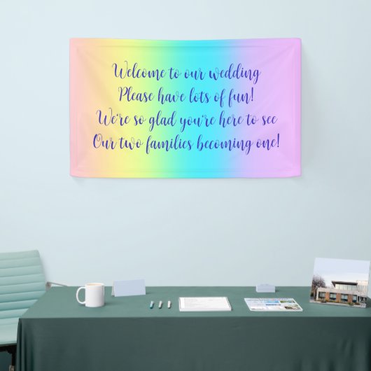 Gorgeous Pastel Rainbow Gradient Wedding Banner (Messeveranstaltung)