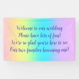 Gorgeous Pastel Rainbow Gradient Wedding Banner