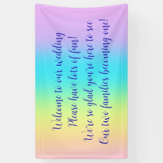 Gorgeous Pastel Rainbow Gradient Wedding Banner (Vertikal)