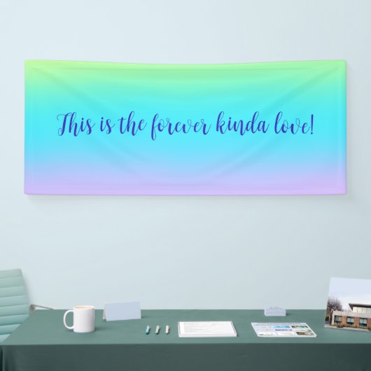 Gorgeous Pastel Rainbow Gradient Wedding Banner (Messe)