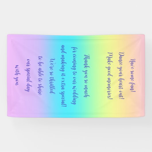 Gorgeous Pastel Rainbow Gradient Wedding Banner (Horizontal)