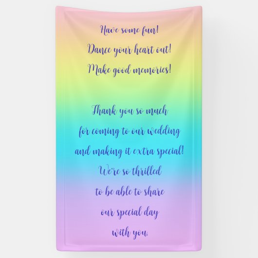 Gorgeous Pastel Rainbow Gradient Wedding Banner (Vertikal)