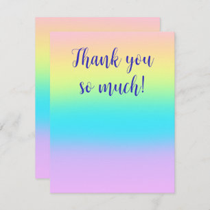 Gorgeous Pastel Rainbow Gradient Wedding Dankeskarte