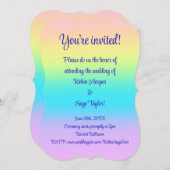 Gorgeous Pastel Rainbow Gradient Wedding Einladung (Vorne/Hinten)