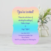 Gorgeous Pastel Rainbow Gradient Wedding Einladung (Stehend Vorderseite)