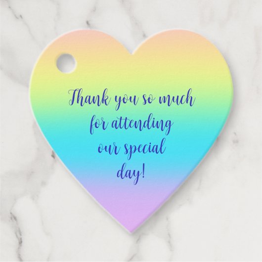 Gorgeous Pastel Rainbow Gradient Wedding Geschenkanhänger (Vorderseite)