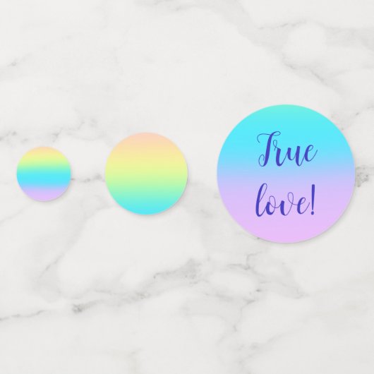 Gorgeous Pastel Rainbow Gradient Wedding Konfetti (Vorderseiten)