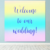 Gorgeous Pastel Rainbow Gradient Wedding Leinwanddruck (Insitu (Holzboden))