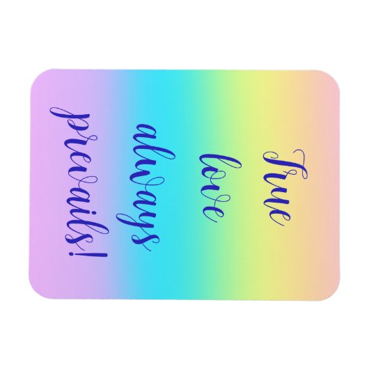 Gorgeous Pastel Rainbow Gradient Wedding Magnet (Horizontal)