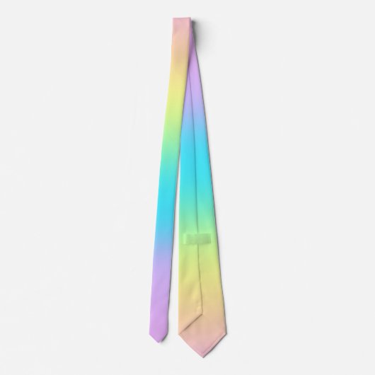 Gorgeous Pastel Rainbow Gradient Wedding Necktie Krawatte (Rückseite)