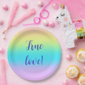 Gorgeous Pastel Rainbow Gradient Wedding Pappteller (Party)