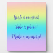 Gorgeous Pastel Rainbow Gradient Wedding Plaque Fotoplatte (Vorderseite)