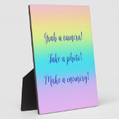 Gorgeous Pastel Rainbow Gradient Wedding Plaque Fotoplatte (Seite)
