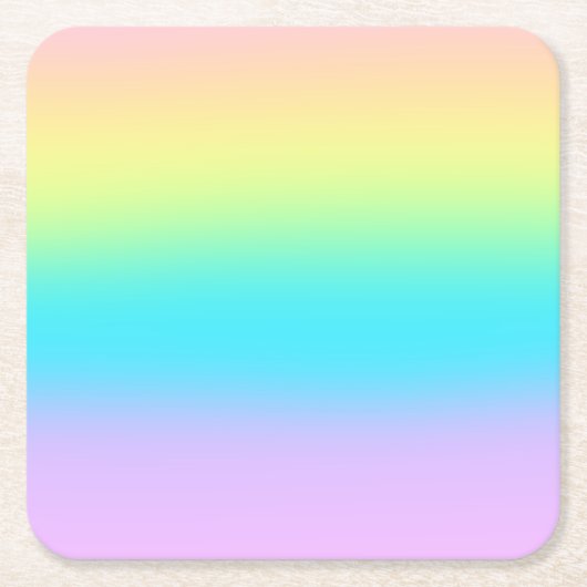 Gorgeous Pastel Rainbow Gradient Wedding Rechteckiger Pappuntersetzer (Vorderseite)