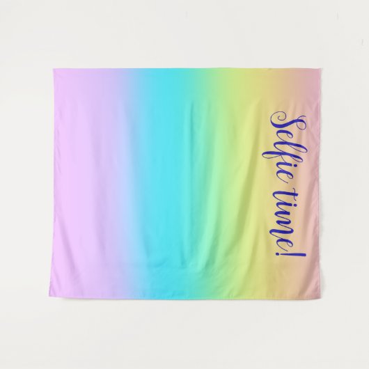 Gorgeous Pastel Rainbow Gradient Wedding Selfie Wandteppich (Vorderseite (Horizontal))