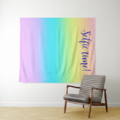 Gorgeous Pastel Rainbow Gradient Wedding Selfie Wandteppich (Beispiel (Horizontal))
