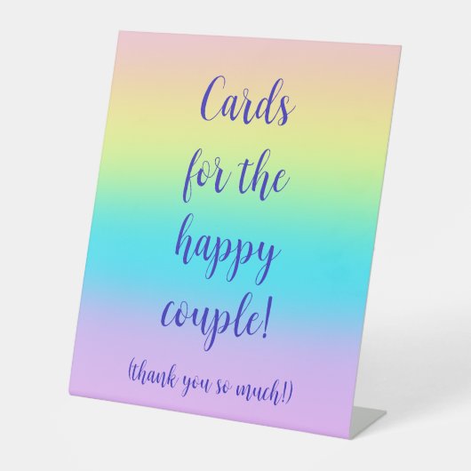 Gorgeous Pastel Rainbow Gradient Wedding Sockelschild (Vorderseite)