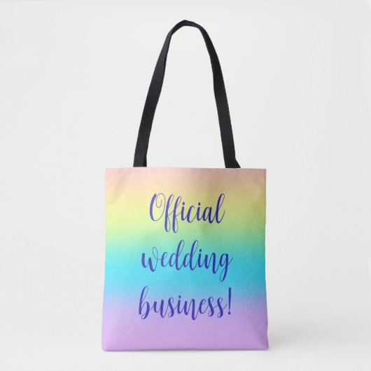 Gorgeous Pastel Rainbow Gradient Wedding Tasche (Vorderseite)