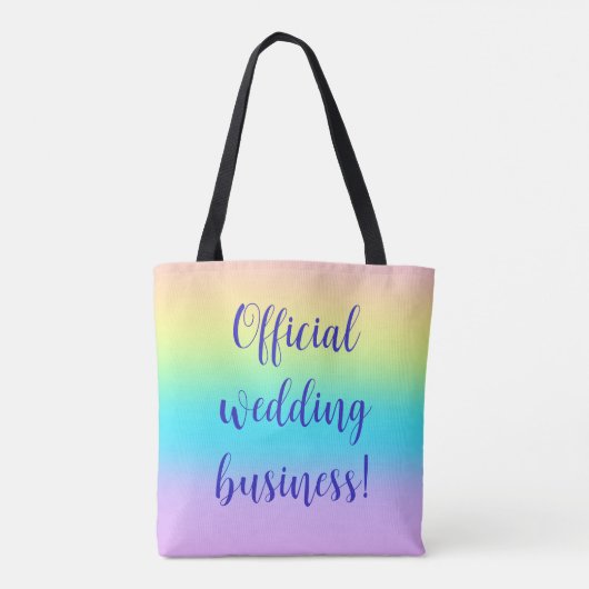 Gorgeous Pastel Rainbow Gradient Wedding Tasche (Rückseite)