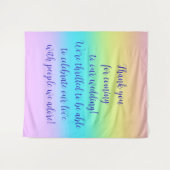 Gorgeous Pastel Rainbow Gradient Wedding Wandteppich (Vorderseite (Horizontal))
