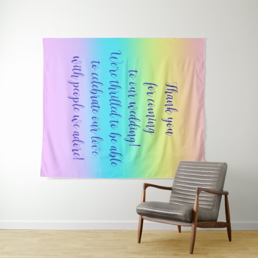 Gorgeous Pastel Rainbow Gradient Wedding Wandteppich (Beispiel (Horizontal))