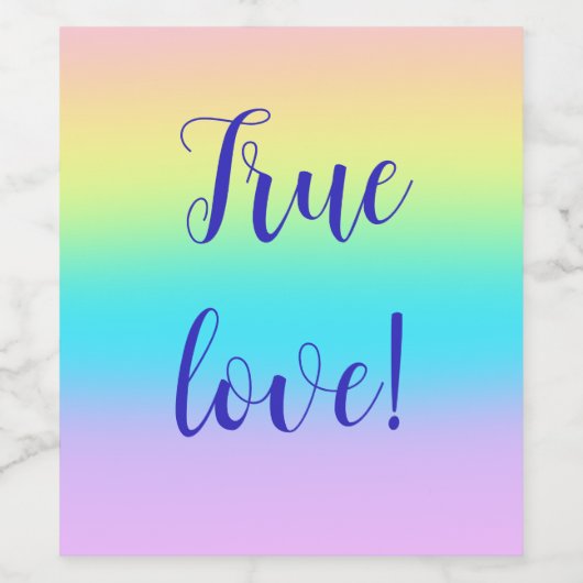 Gorgeous Pastel Rainbow Gradient Wedding Weinetikett (Einzelnes Label)
