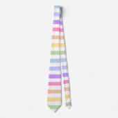 Gorgeous Pastel Rainbow Weiße Streifen Krawatte (Vorderseite)
