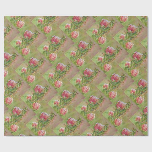 Gorgeous Peach Cactus Blume Geschenkpapier (Flach)