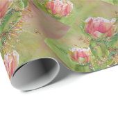 Gorgeous Peach Cactus Blume Geschenkpapier (Rolleneckpunkt)