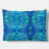 Gorgeous Peacock Blue Abstrakt Zubehörtasche (Rückseite)