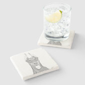 Gorgeous Pencil Doberman Pinscher Marble Untersetz Steinuntersetzer (Seitenansicht)