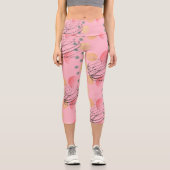 Gorgeous Pink Atomtex Pattern Yoga Capri Leggings (Vorderseite)