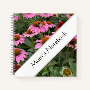 Gorgeous Pink Echinacea Blume und Bienen essbar Notizblock