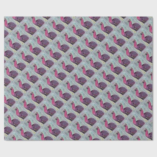 GORGEOUS PINK PEACOCK GESCHENKPAPIER (Flach)