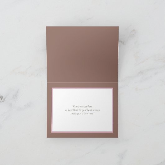 Gorgeous Pink Rose Pink Background Congratulations Karte (Innenseite)