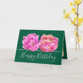 Gorgeous Pink Tulip Hübsch Floral Bouquet Geburtst Karte (Gelbe Blume)