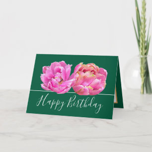 Gorgeous Pink Tulip Hübsch Floral Bouquet Geburtst Karte